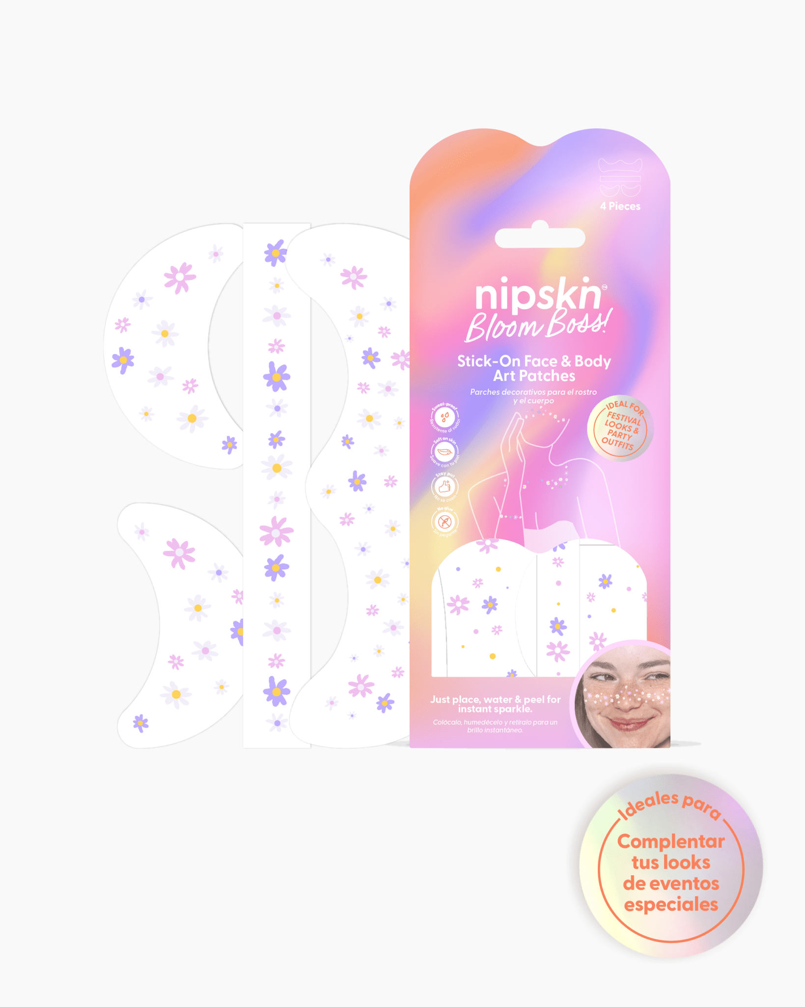 Calcomanías Florales Mate para Rostro y Cuerpo, Bloom Boss – Nipskin® - Nipskin Salvador