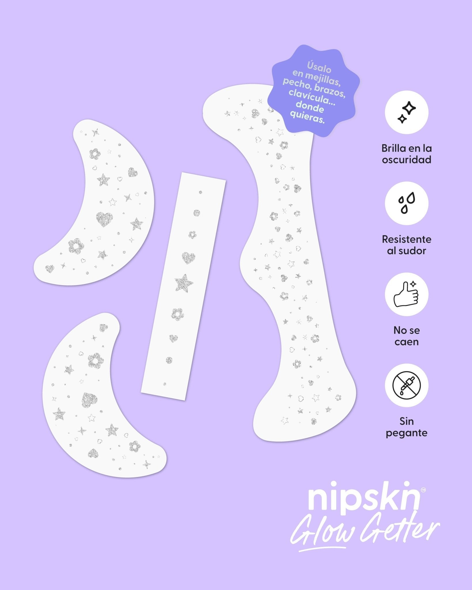Calcomanías que Brillan en la Oscuridad para Rostro y Cuerpo, Glow Getter – Nipskin® - Nipskin Salvador