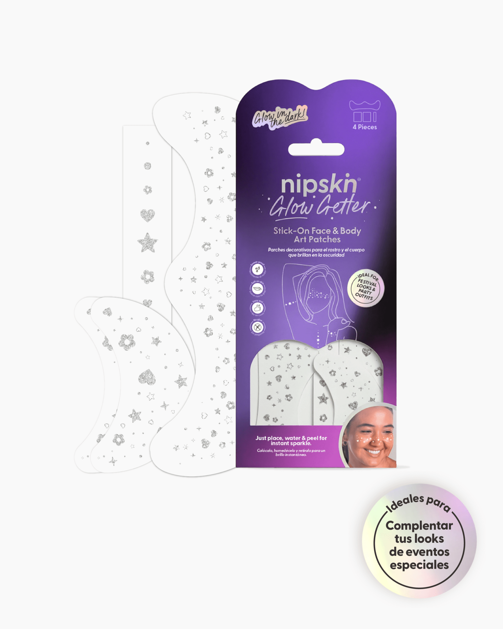 Calcomanías que Brillan en la Oscuridad para Rostro y Cuerpo, Glow Getter – Nipskin® - Nipskin Salvador