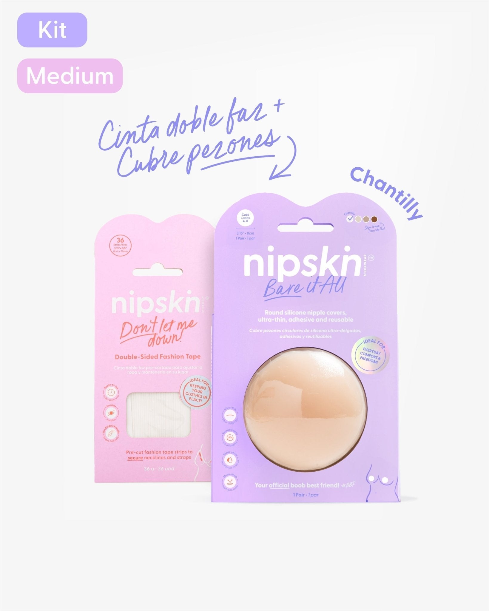Cinta Doble Faz más Cubre pezón - Nipskin® - Nipskin Salvador