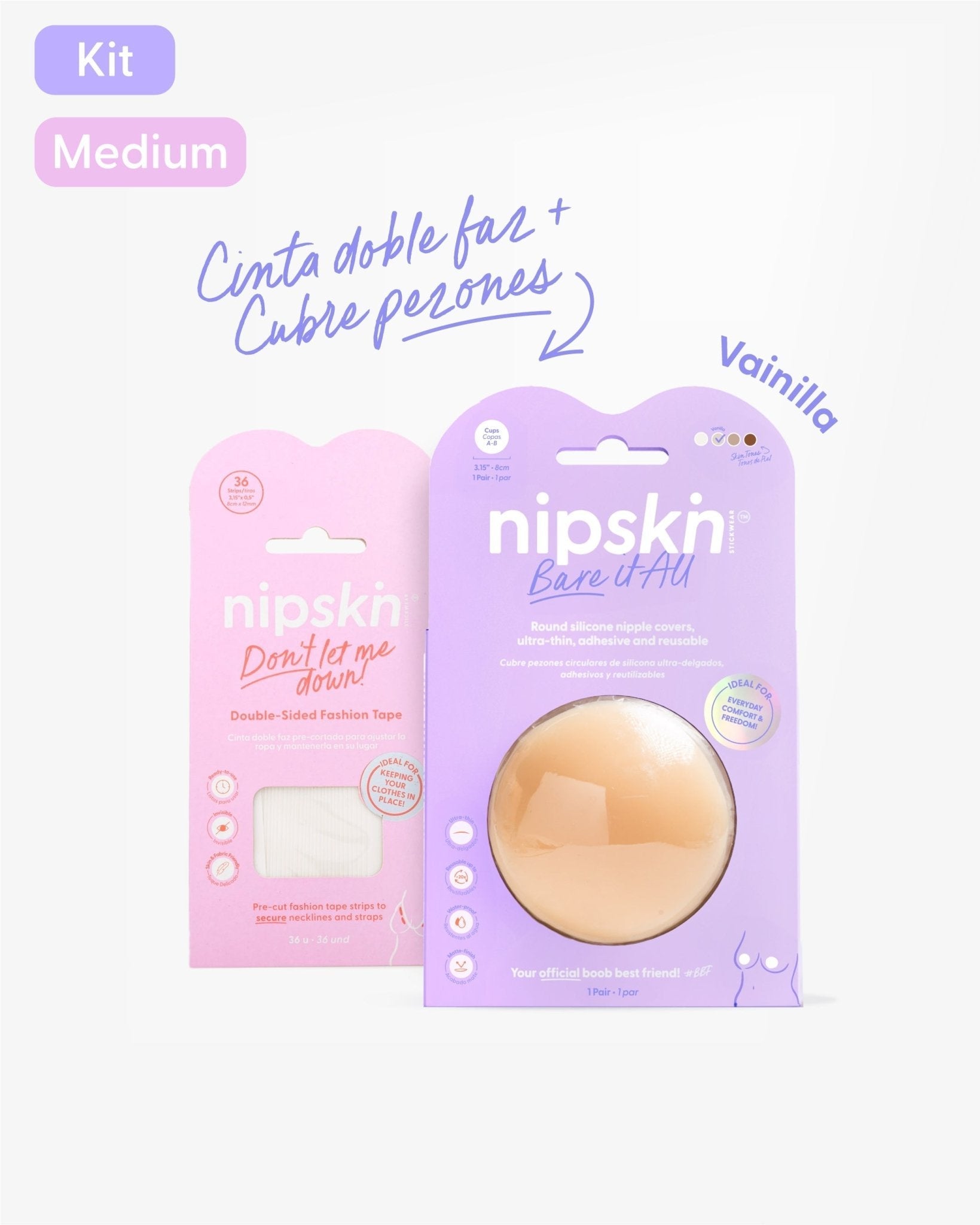 Cinta Doble Faz más Cubre pezón - Nipskin® - Nipskin Salvador