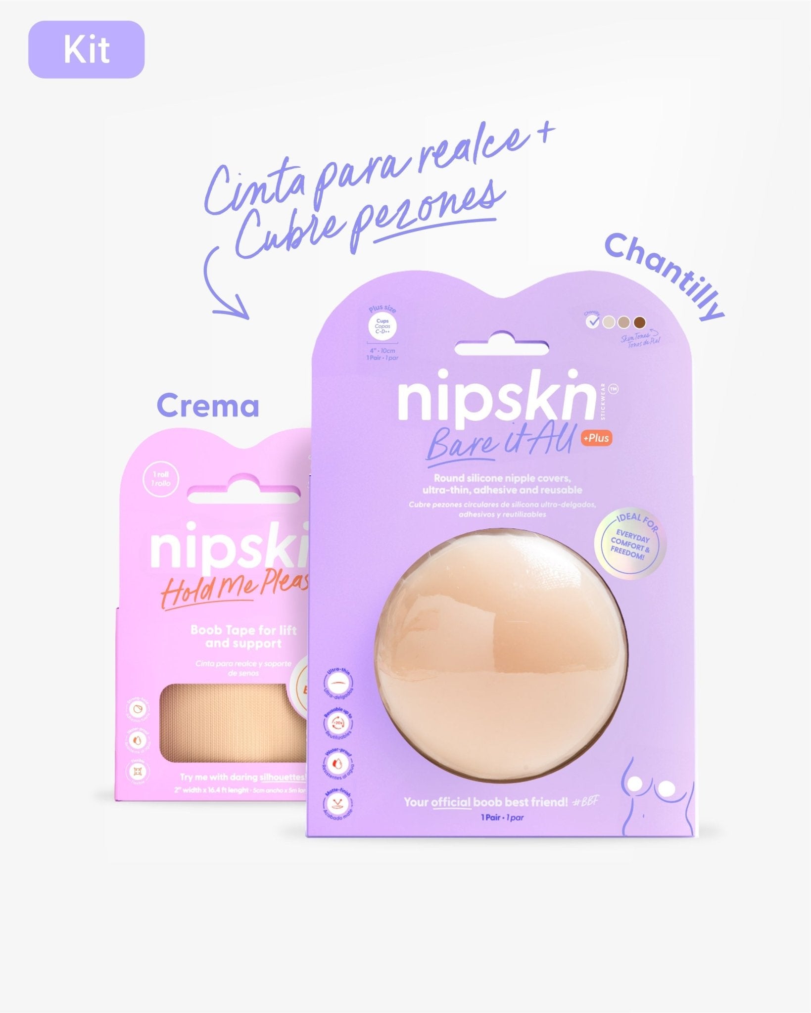 Cinta para Levantar el Busto más Cubre pezón - Nipskin® - Nipskin Salvador