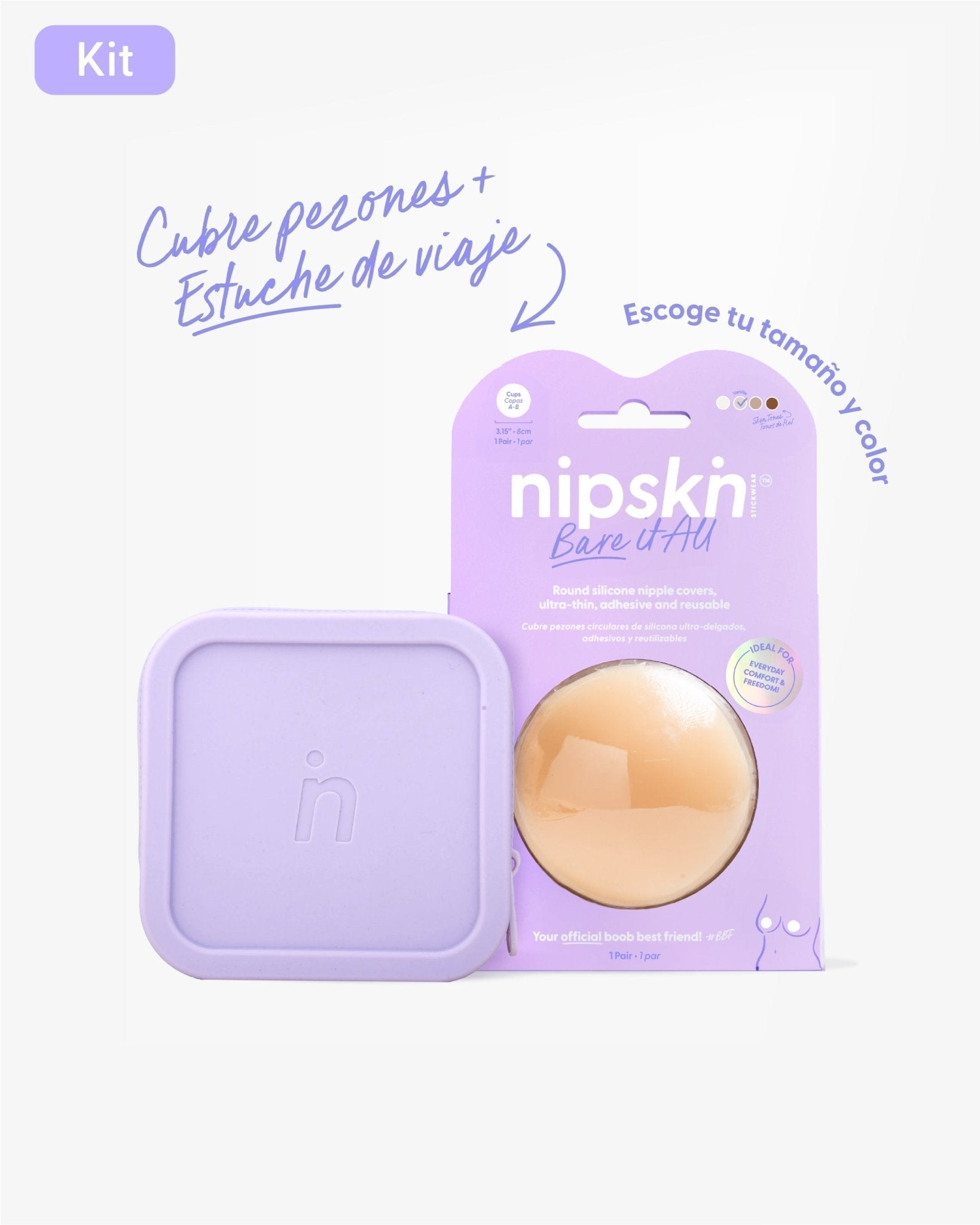 Cubre pezón de Silicona más estuche - Nipskin® - Nipskin Salvador