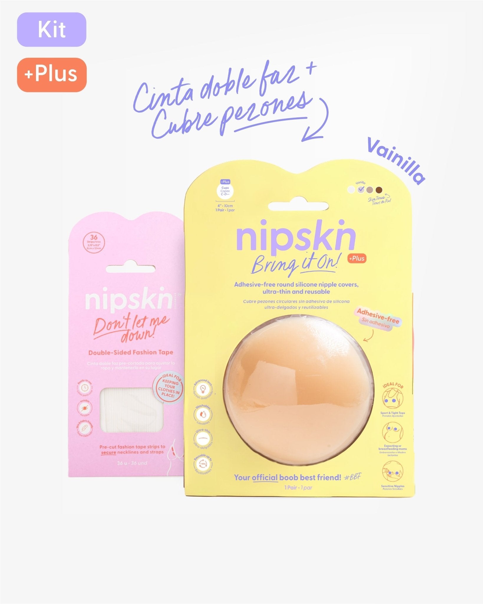 Cubre pezones Sin Adhesivo más Cinta Doble Faz, Bring It On | Nipskin® - Nipskin Salvador