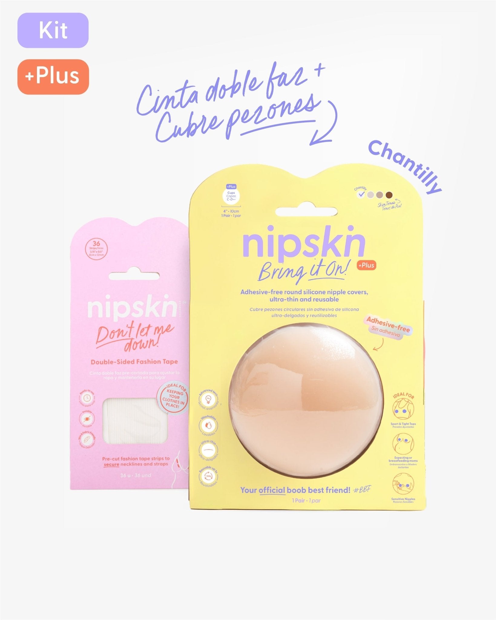 Cubre pezones Sin Adhesivo más Cinta Doble Faz, Bring It On | Nipskin® - Nipskin Salvador