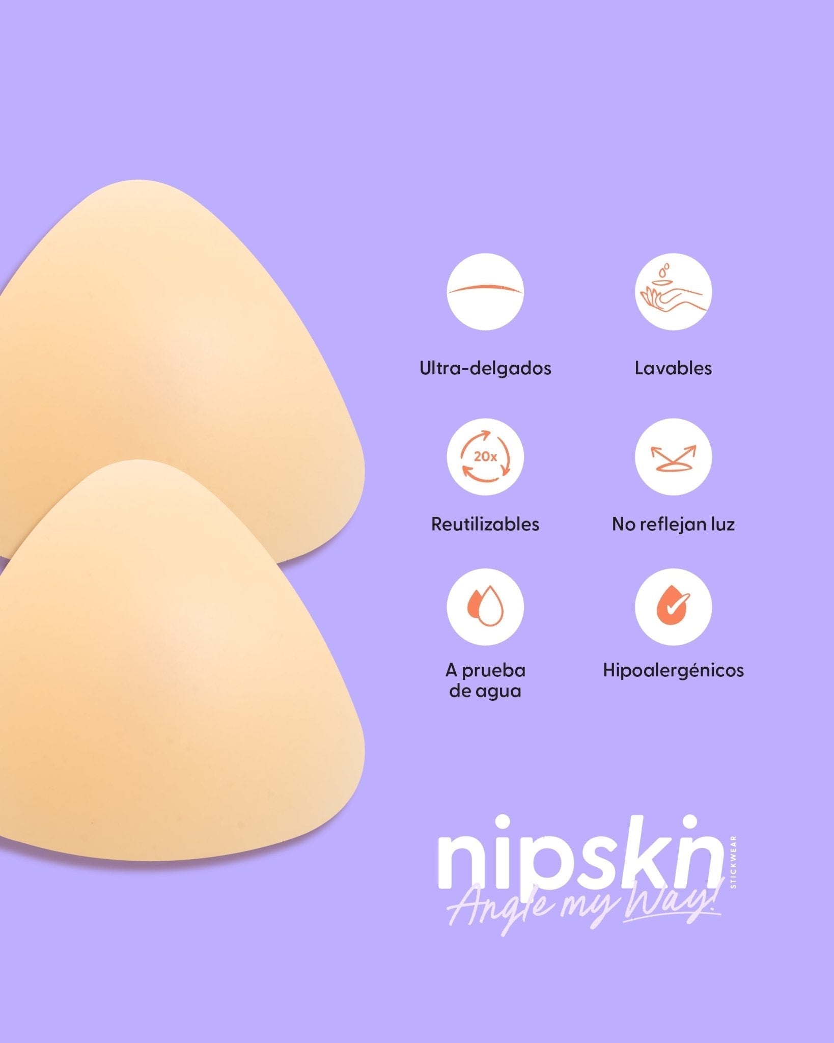 Cubre Pezones Triangulares de Silicona - Nipskin® - Nipskin Salvador