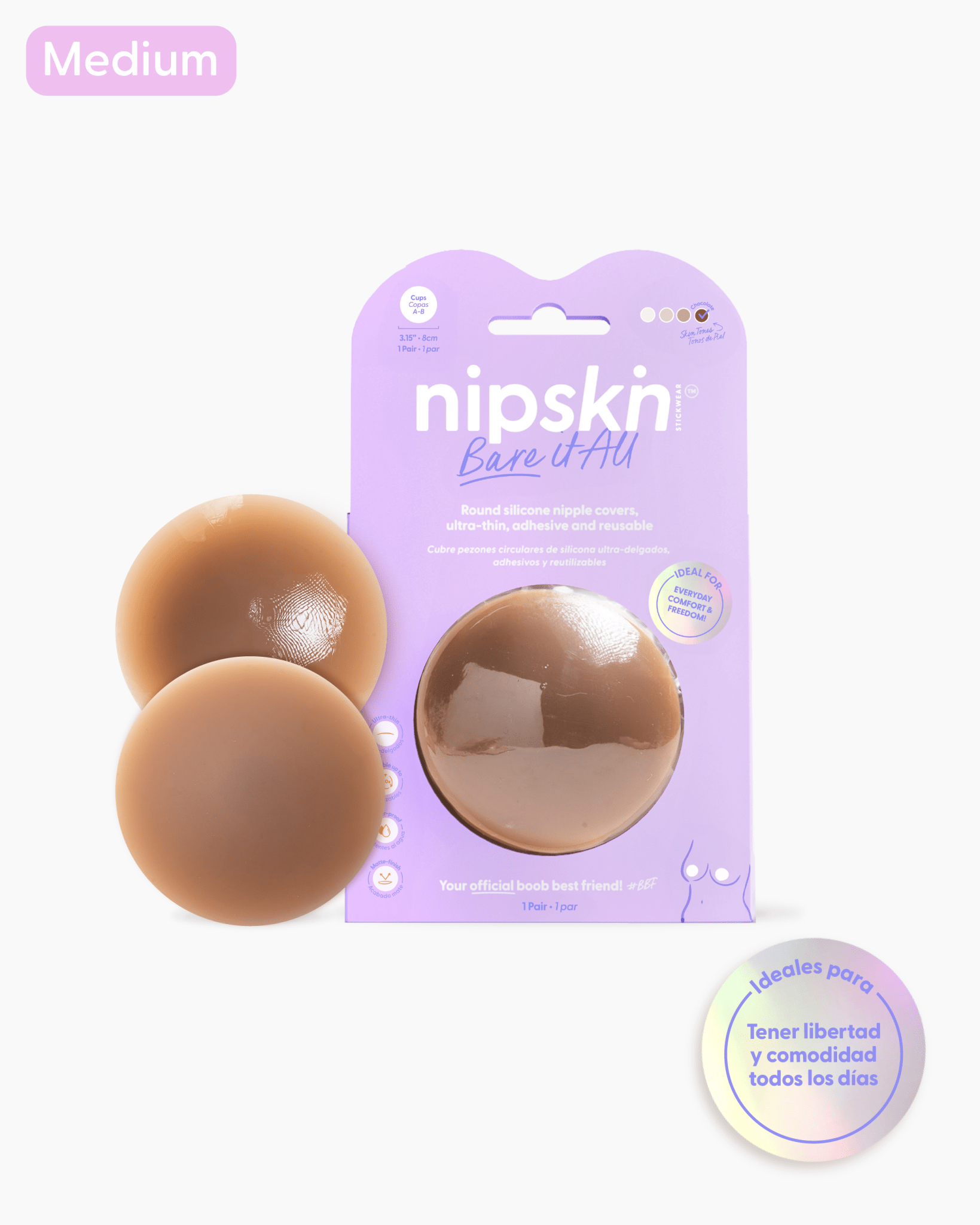 Cubrepezones de Silicona Reutilizable, Bare It All - Nipskin® - Nipskin Salvador
