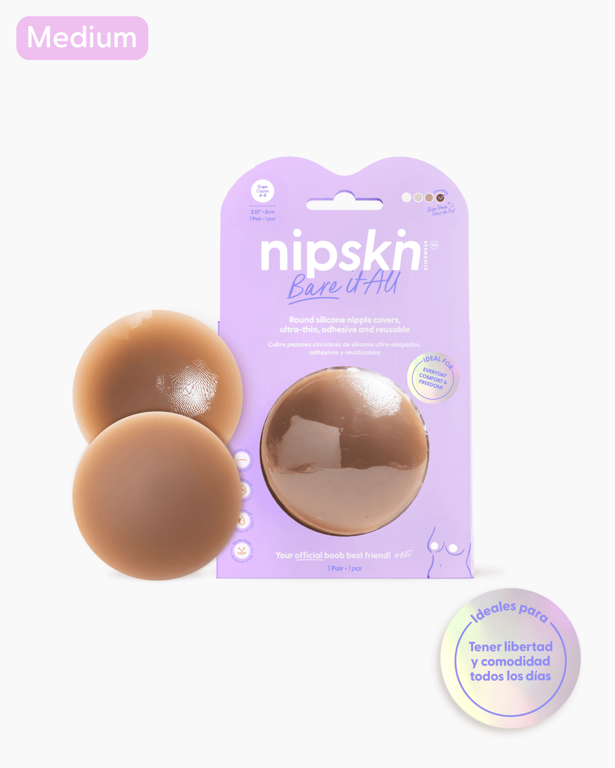 Cubrepezones de Silicona Reutilizable, Bare It All - Nipskin® - Nipskin Salvador