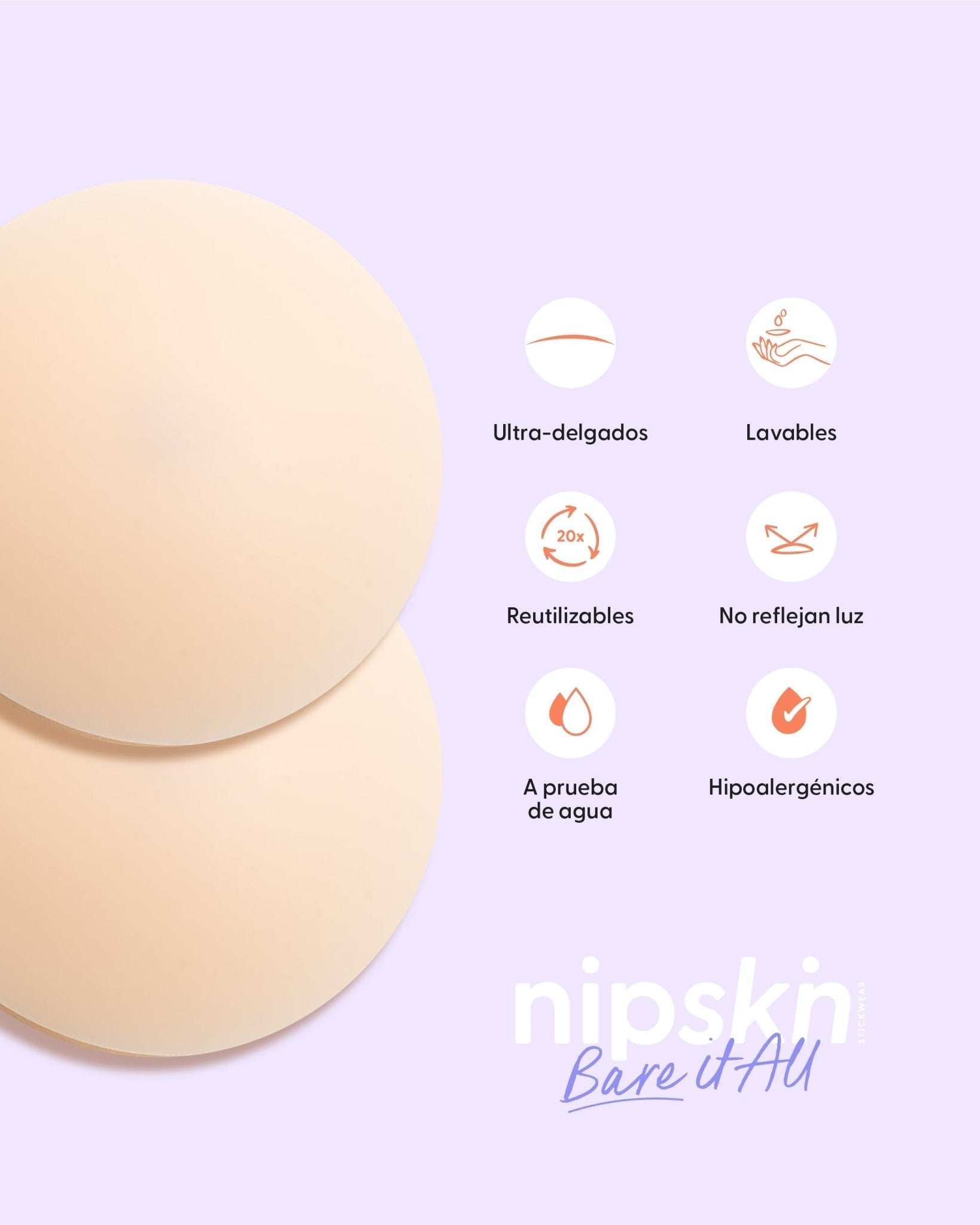 Cubrepezones de Silicona Reutilizable - Nipskin® - Nipple Covers - Nipskin Salvador