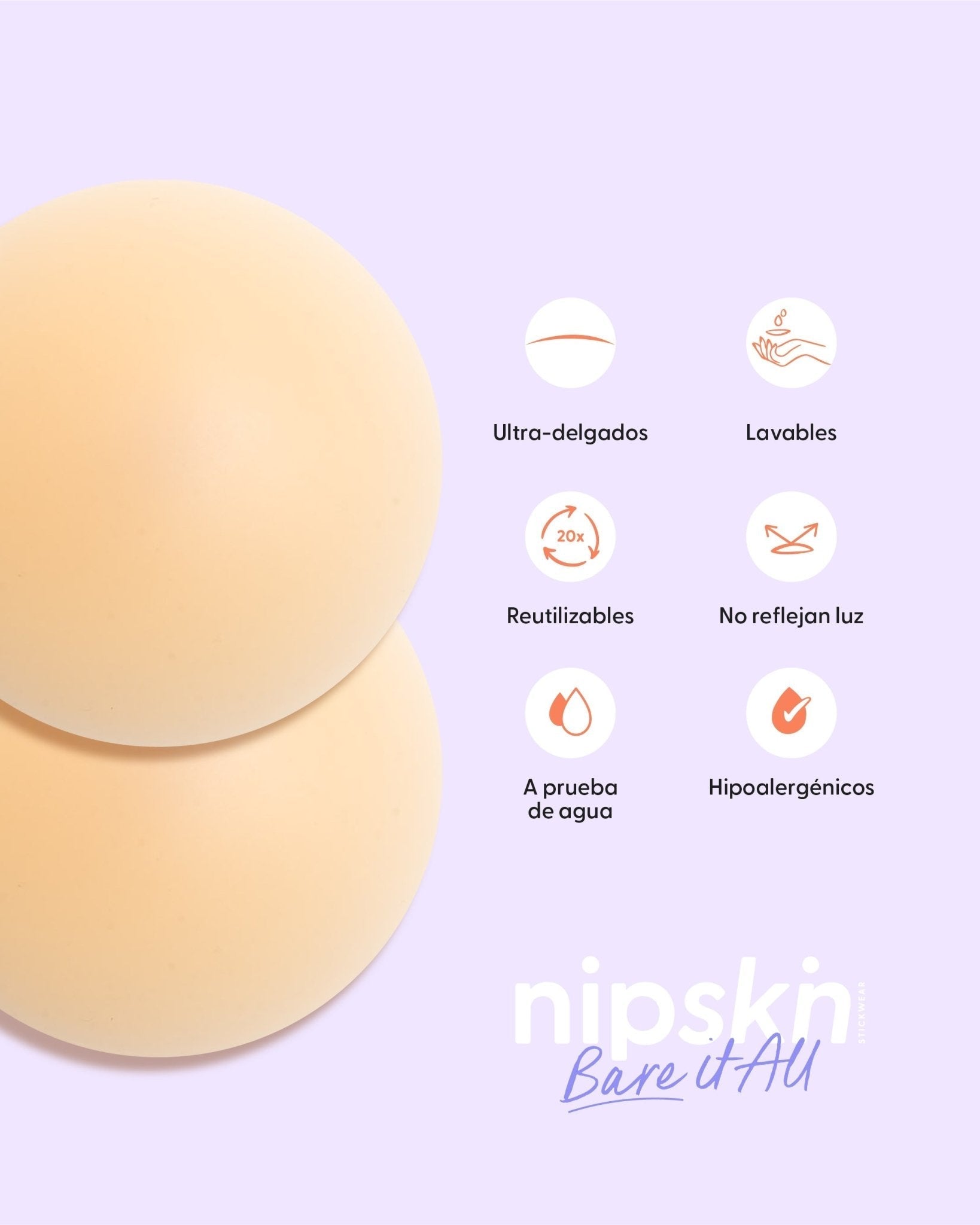 Cubrepezones de Silicona Reutilizable - Nipskin® - Nipple Covers - Nipskin Salvador