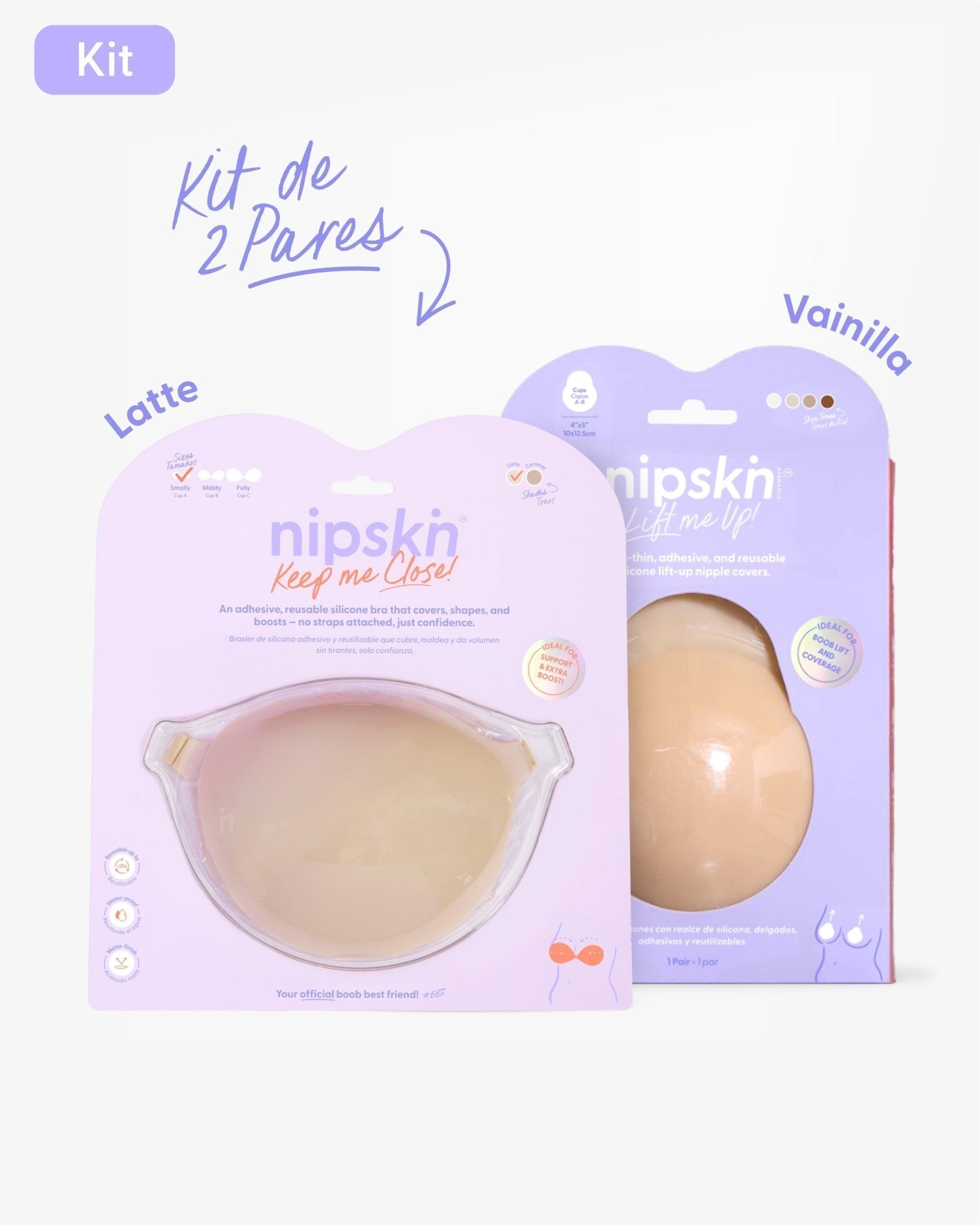 Kit Brasier Adhesivo + Copas Adhesivas en Silicona Para Levantar busto (Talla M) - Nipskin® - Nipskin Salvador