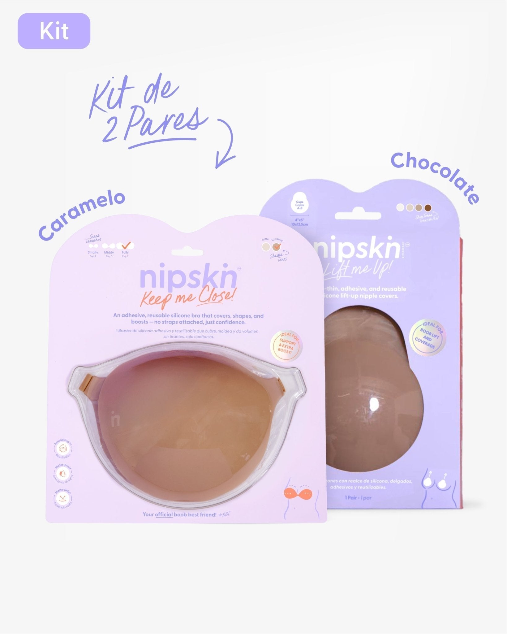 Kit Brasier Adhesivo + Copas Adhesivas en Silicona Para Levantar busto (Talla M) - Nipskin® - Nipskin Salvador