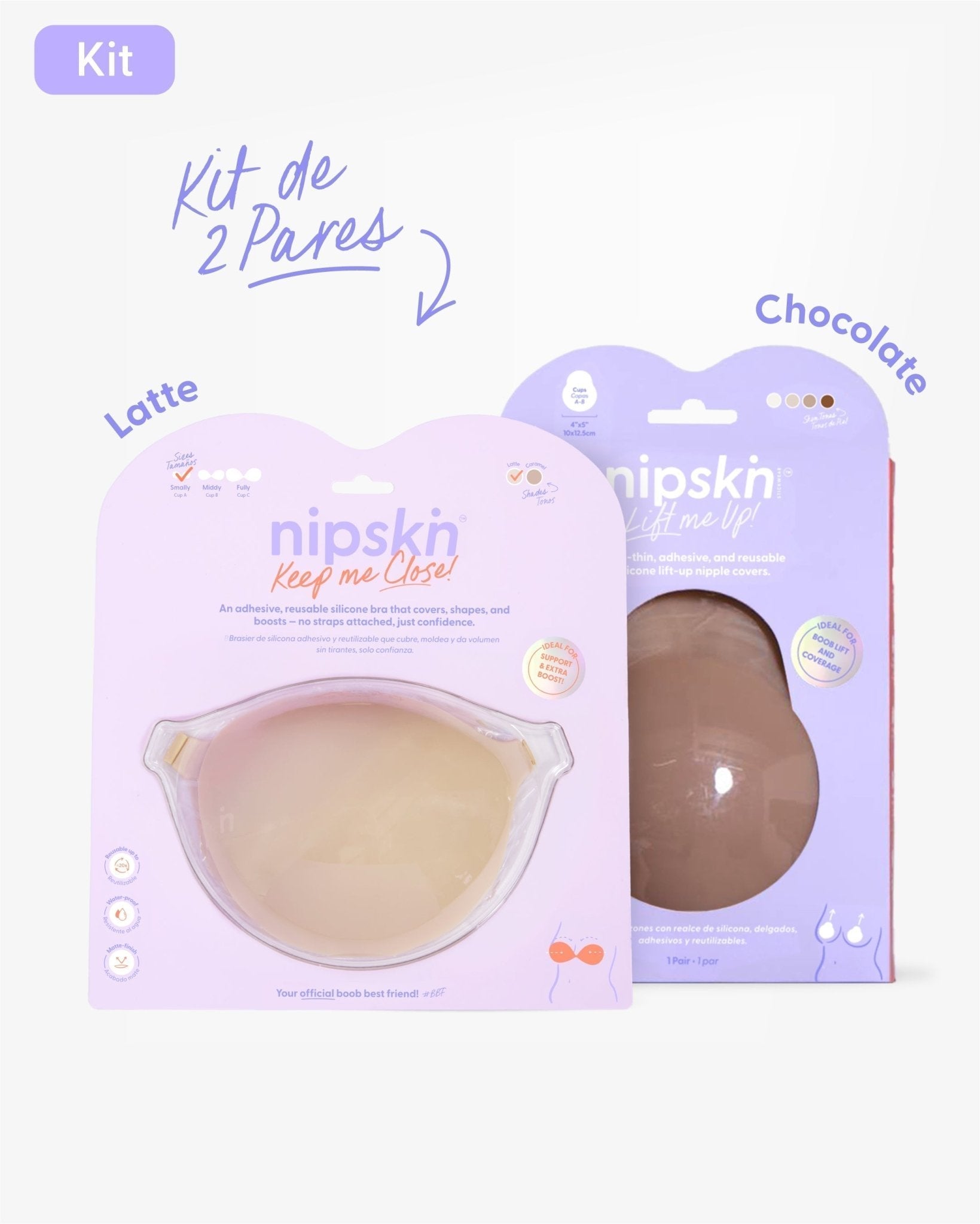 Kit Brasier Adhesivo + Copas Adhesivas en Silicona Para Levantar busto (Talla M) - Nipskin® - Nipskin Salvador