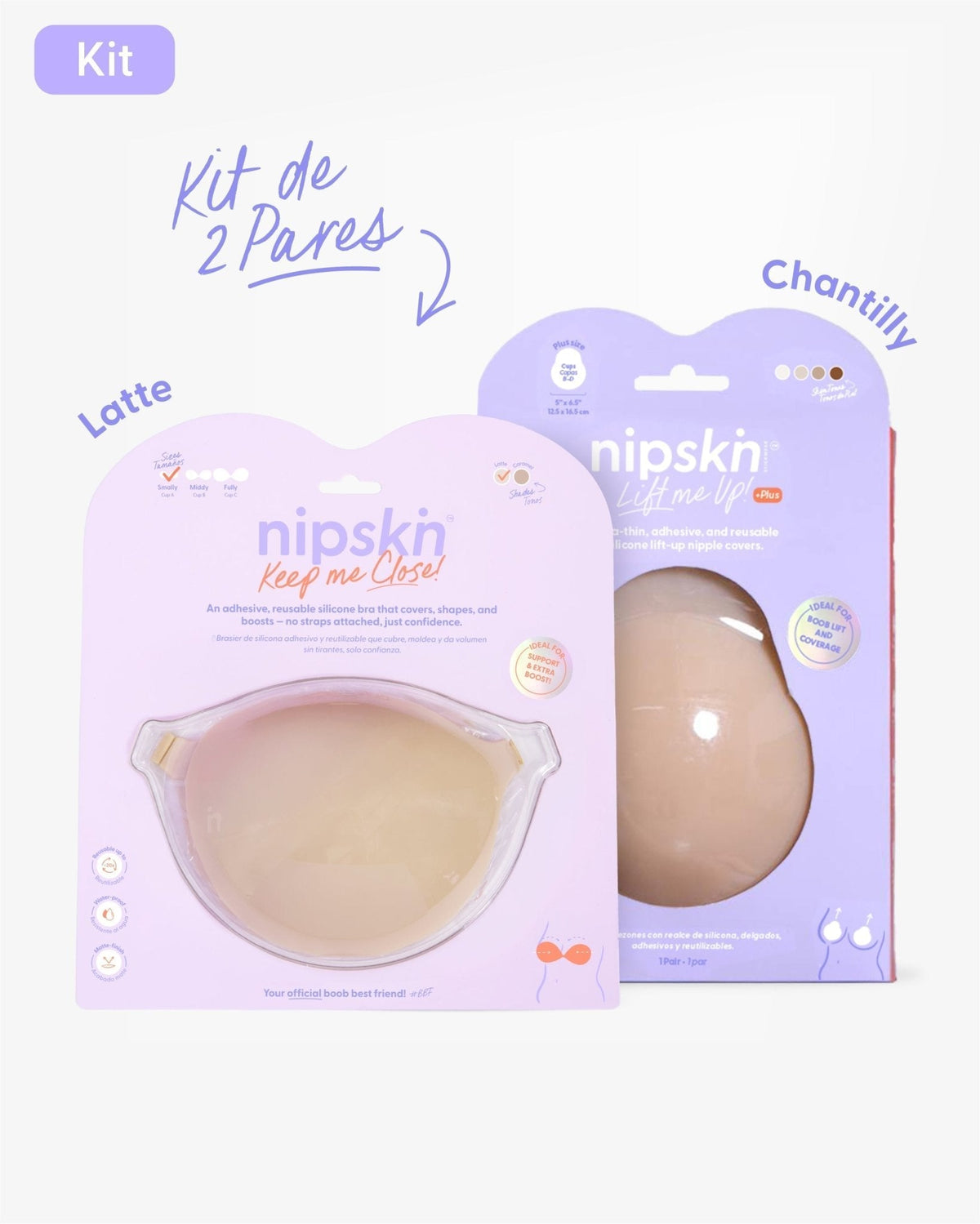 Kit Brasier Adhesivo + Copas Adhesivas en Silicona (Talla PLUS) - Nipskin® - Nipskin Salvador