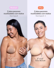 Kit Brasier Adhesivo + Copas Adhesivas en Silicona (Talla PLUS) - Nipskin®