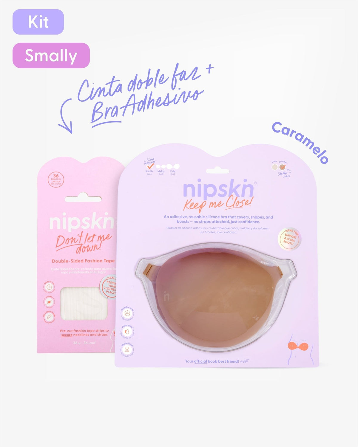 Kit Brasier Adhesivo de Silicona, Keep Me Close + Cinta Doble Faz - Nipskin® - Nipskin Salvador