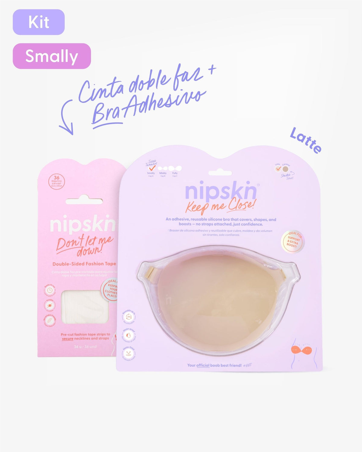 Kit Brasier Adhesivo de Silicona, Keep Me Close + Cinta Doble Faz - Nipskin® - Nipskin Salvador