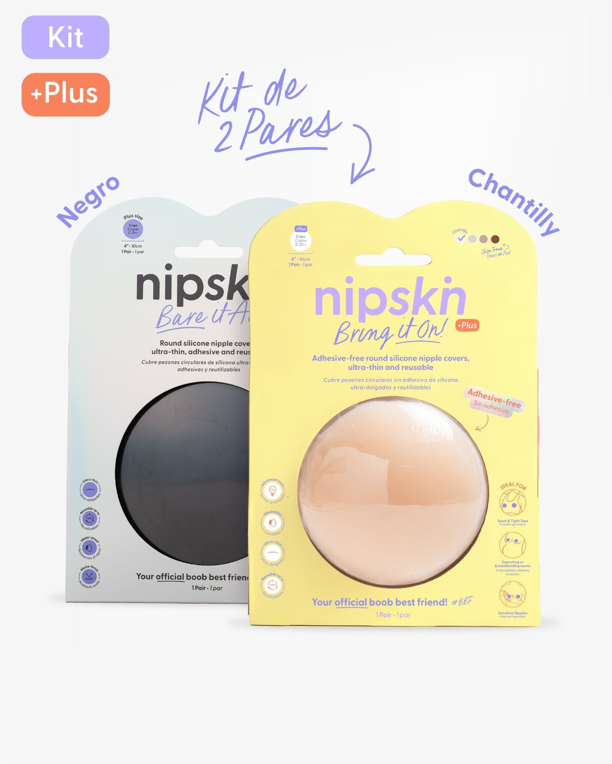 Kit Cubre pezones Sin Adhesivo + Cubre pezón Negro | Nipskin® - Nipskin Salvador