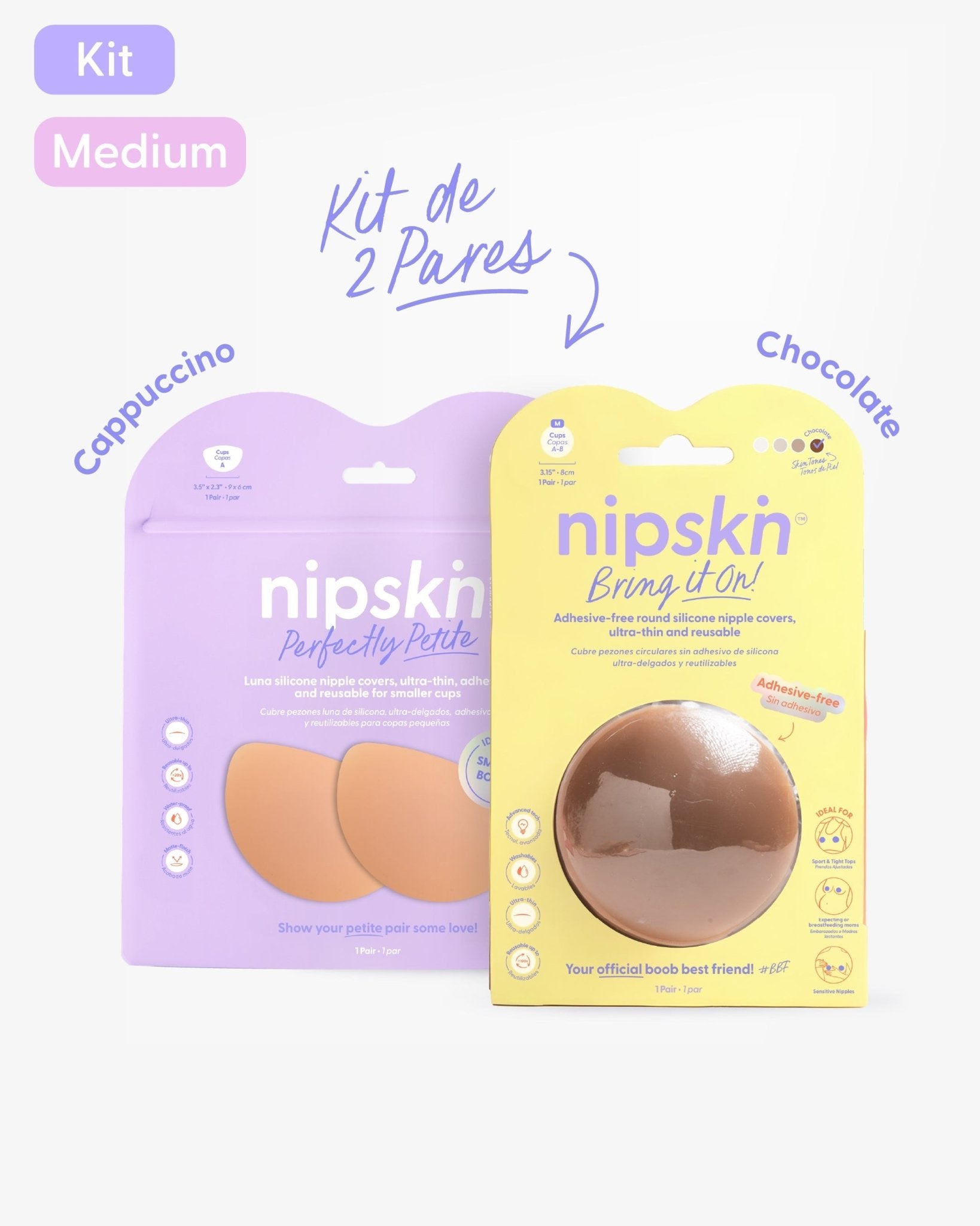 Kit Cubre pezones Sin Adhesivo + Cubre pezones Senos Pequeños | Nipskin® - Nipskin Salvador