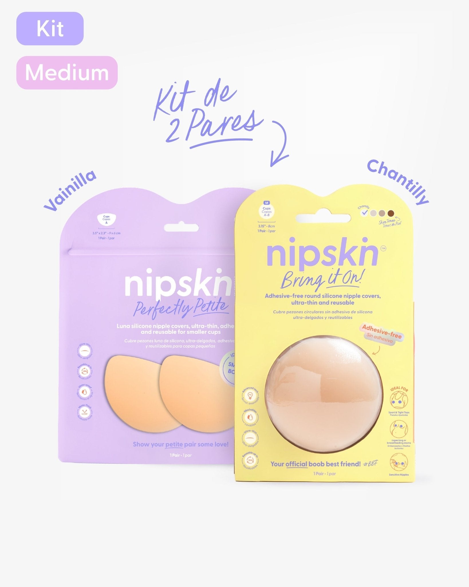 Kit Cubre pezones Sin Adhesivo + Cubre pezones Senos Pequeños | Nipskin® - Nipskin Salvador