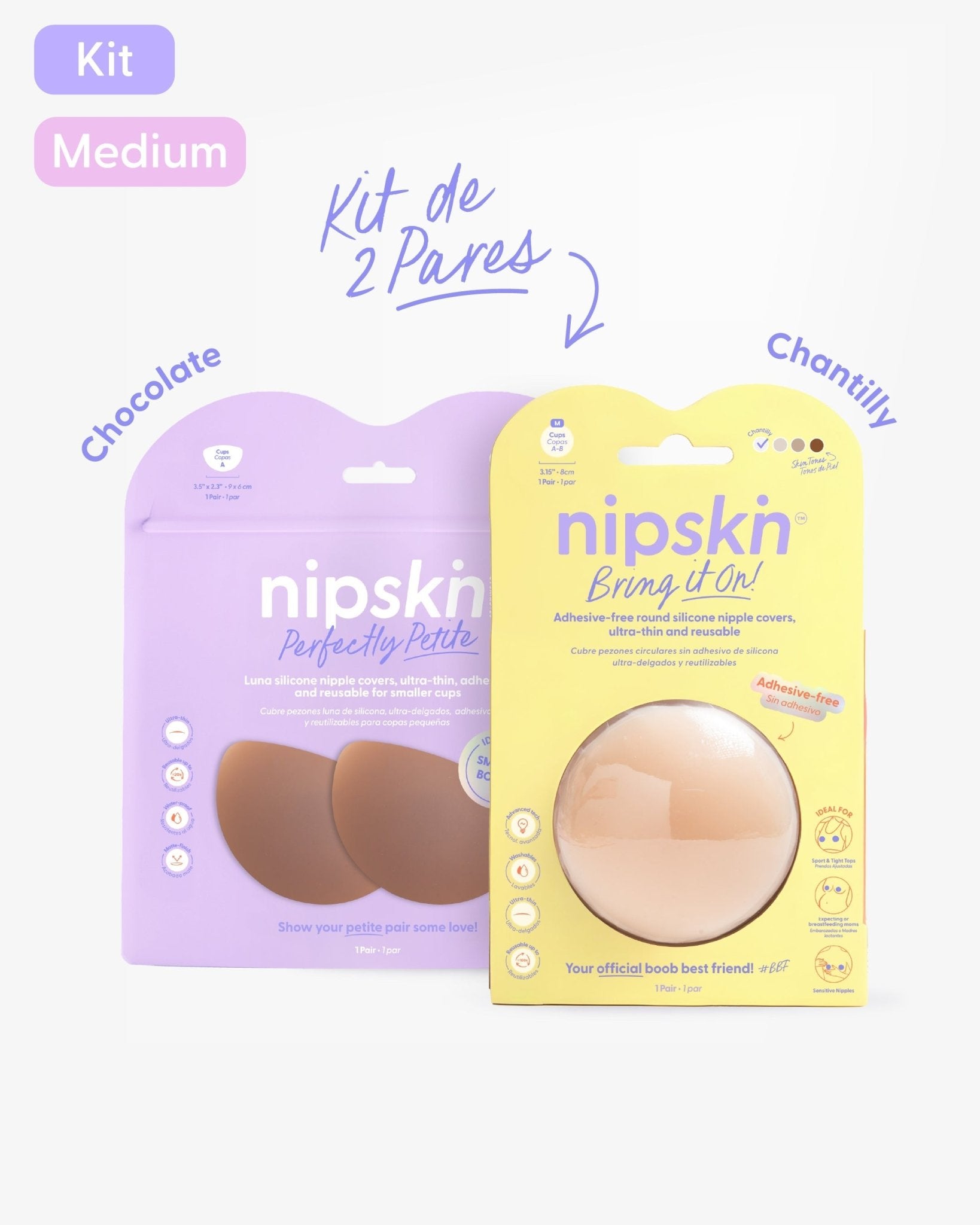 Kit Cubre pezones Sin Adhesivo + Cubre pezones Senos Pequeños | Nipskin® - Nipskin Salvador