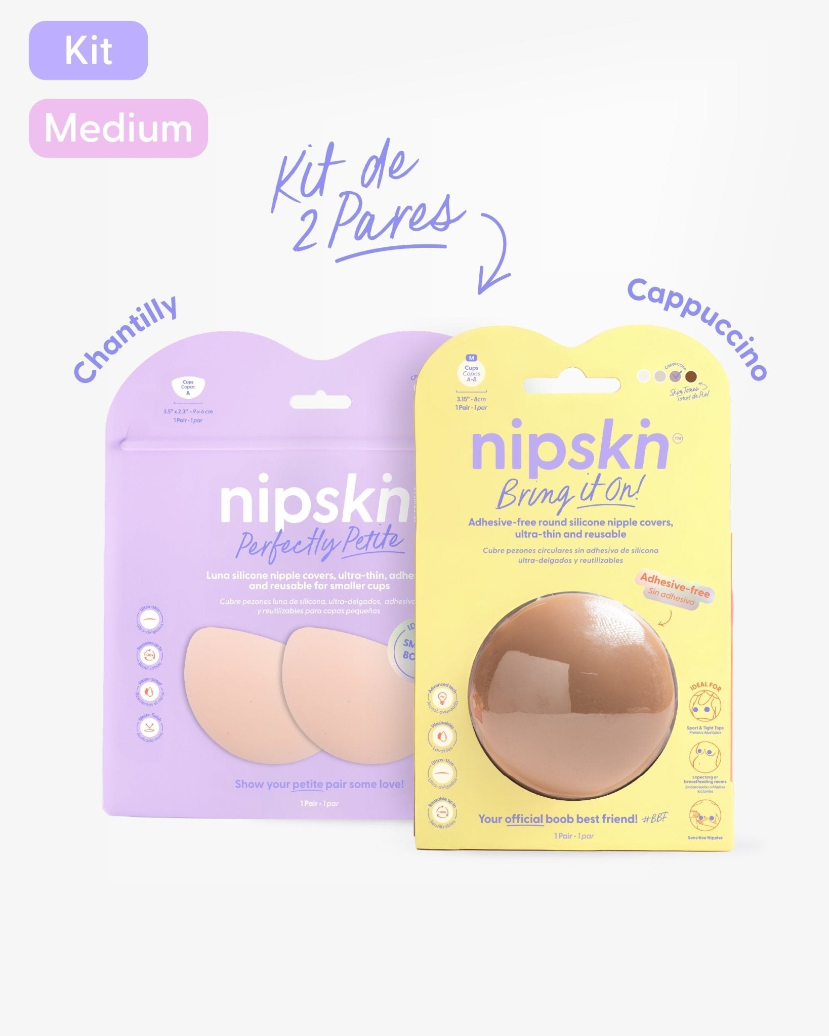 Kit Cubre pezones Sin Adhesivo + Cubre pezones Senos Pequeños | Nipskin® - Nipskin Salvador