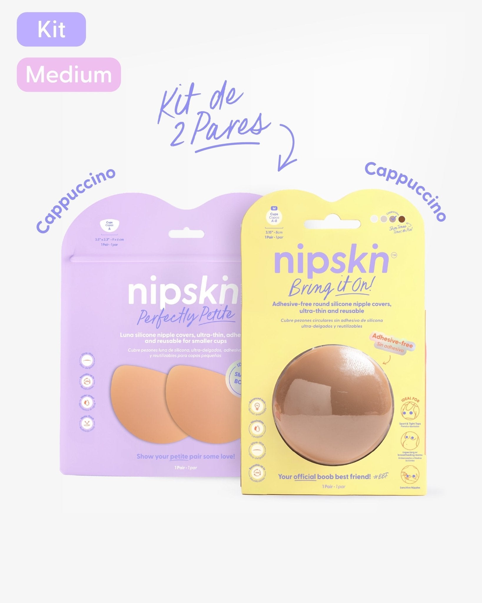 Kit Cubre pezones Sin Adhesivo + Cubre pezones Senos Pequeños | Nipskin® - Nipskin Salvador
