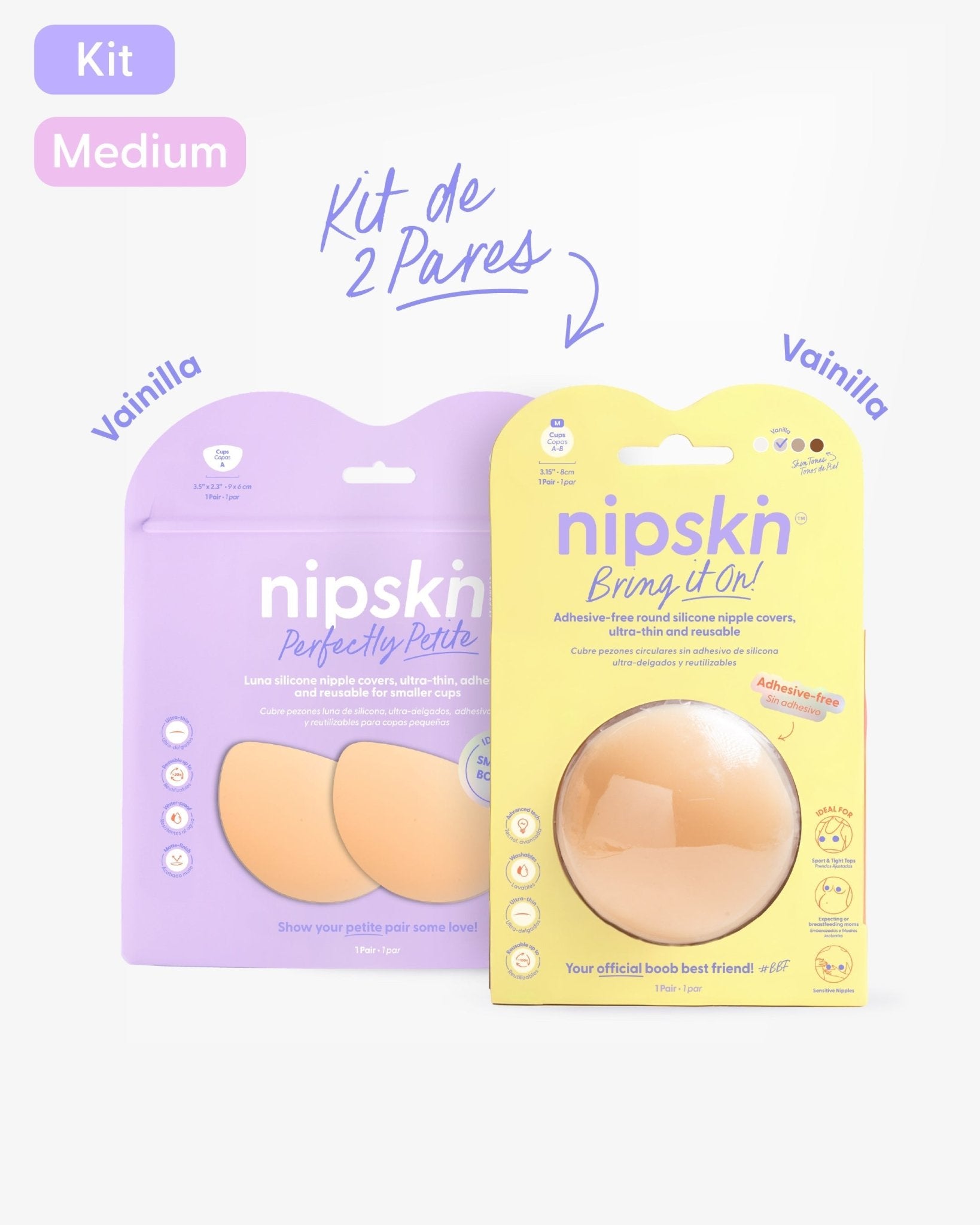 Kit Cubre pezones Sin Adhesivo + Cubre pezones Senos Pequeños | Nipskin® - Nipskin Salvador