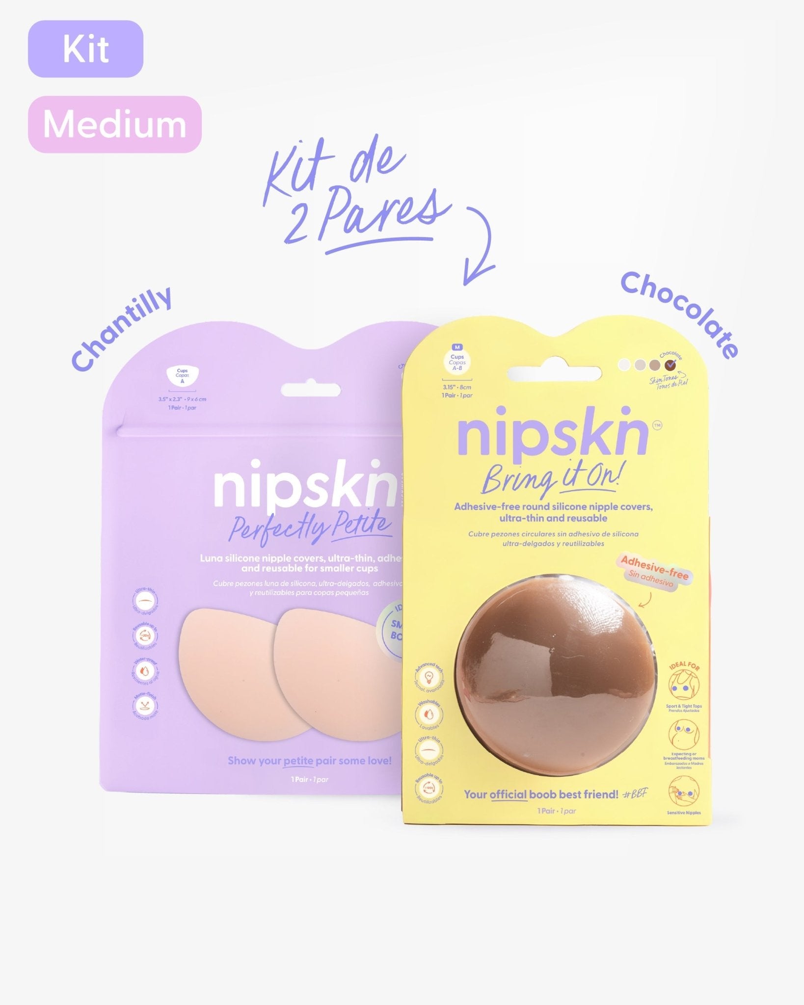 Kit Cubre pezones Sin Adhesivo + Cubre pezones Senos Pequeños | Nipskin® - Nipskin Salvador