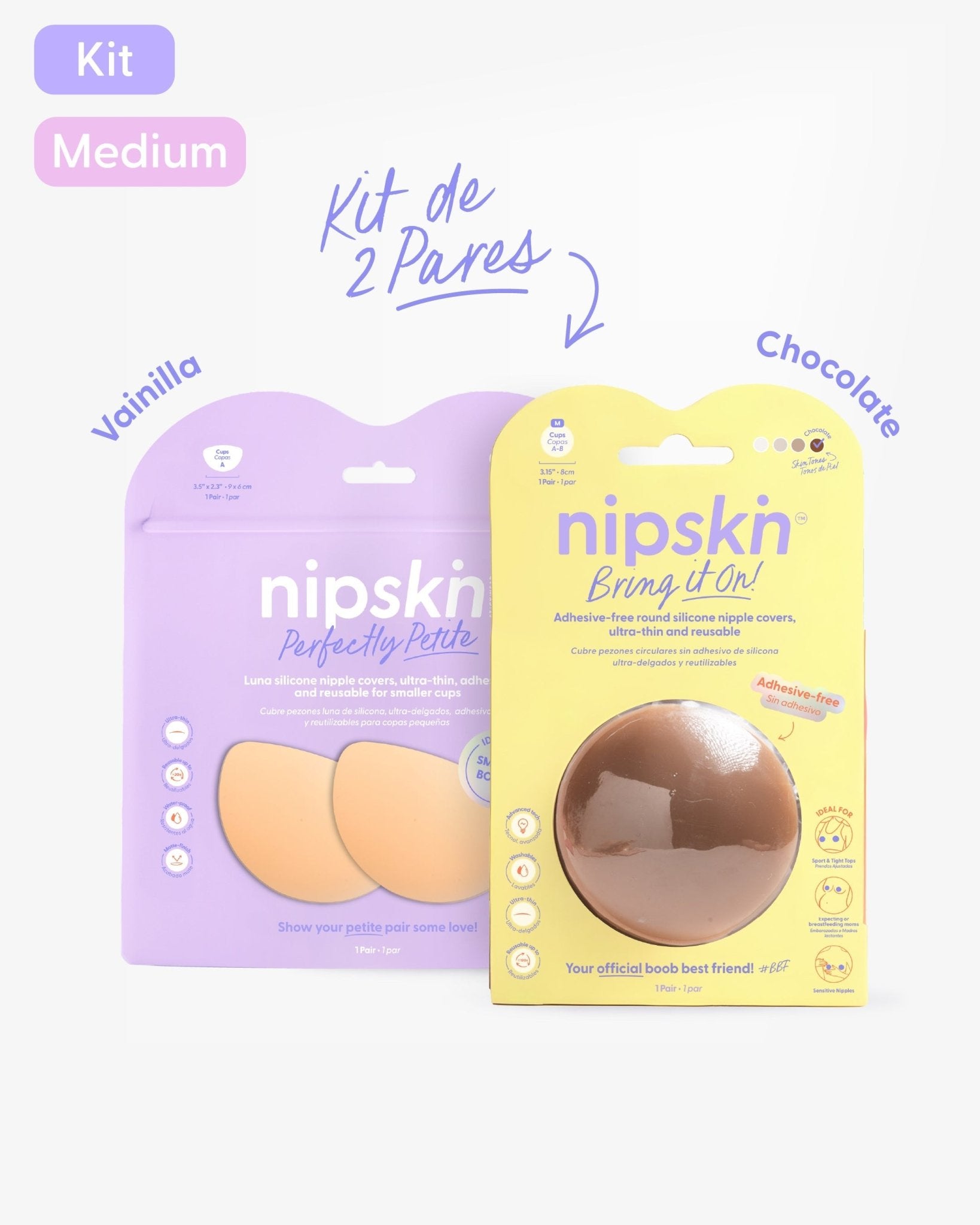 Kit Cubre pezones Sin Adhesivo + Cubre pezones Senos Pequeños | Nipskin® - Nipskin Salvador