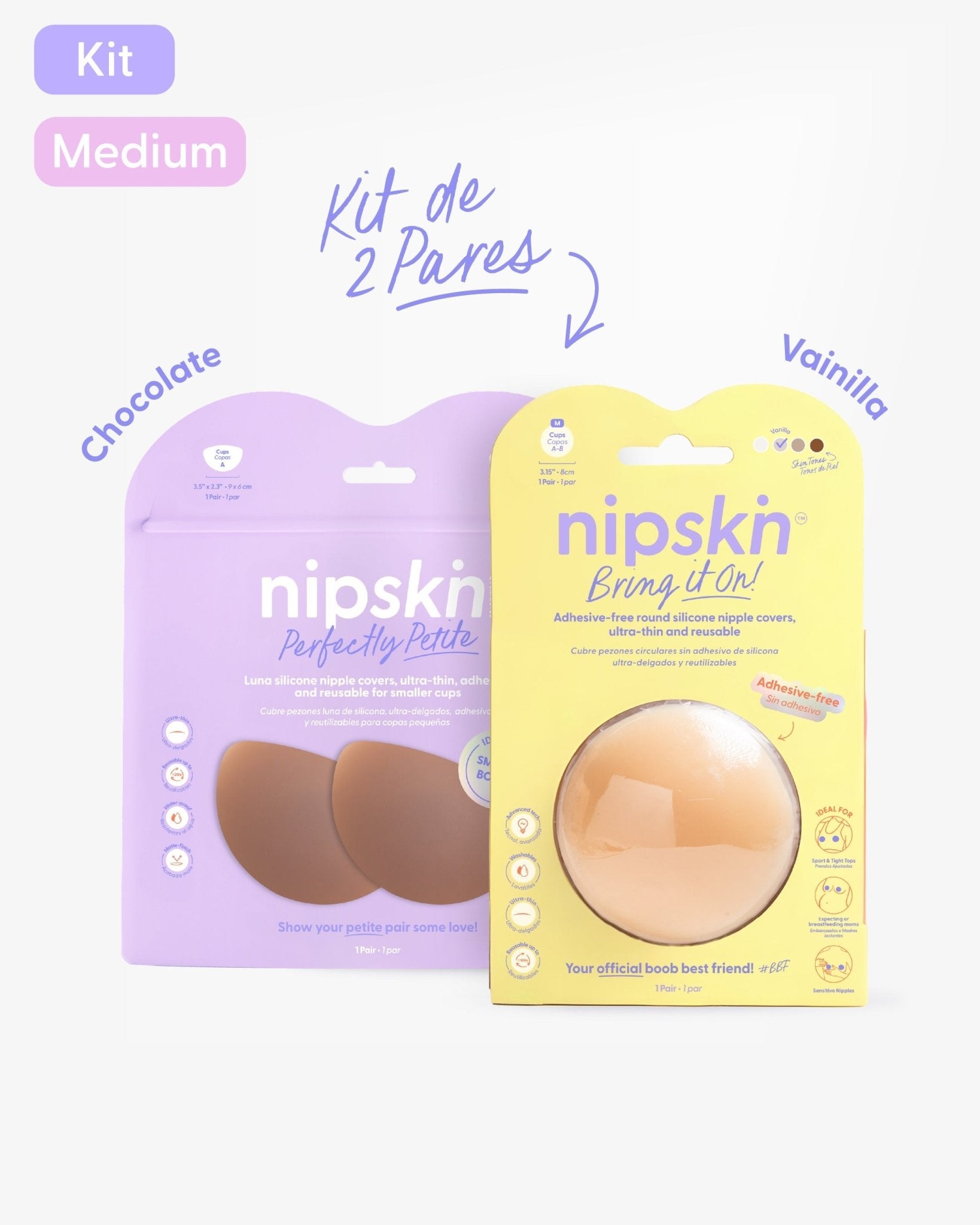 Kit Cubre pezones Sin Adhesivo + Cubre pezones Senos Pequeños | Nipskin® - Nipskin Salvador