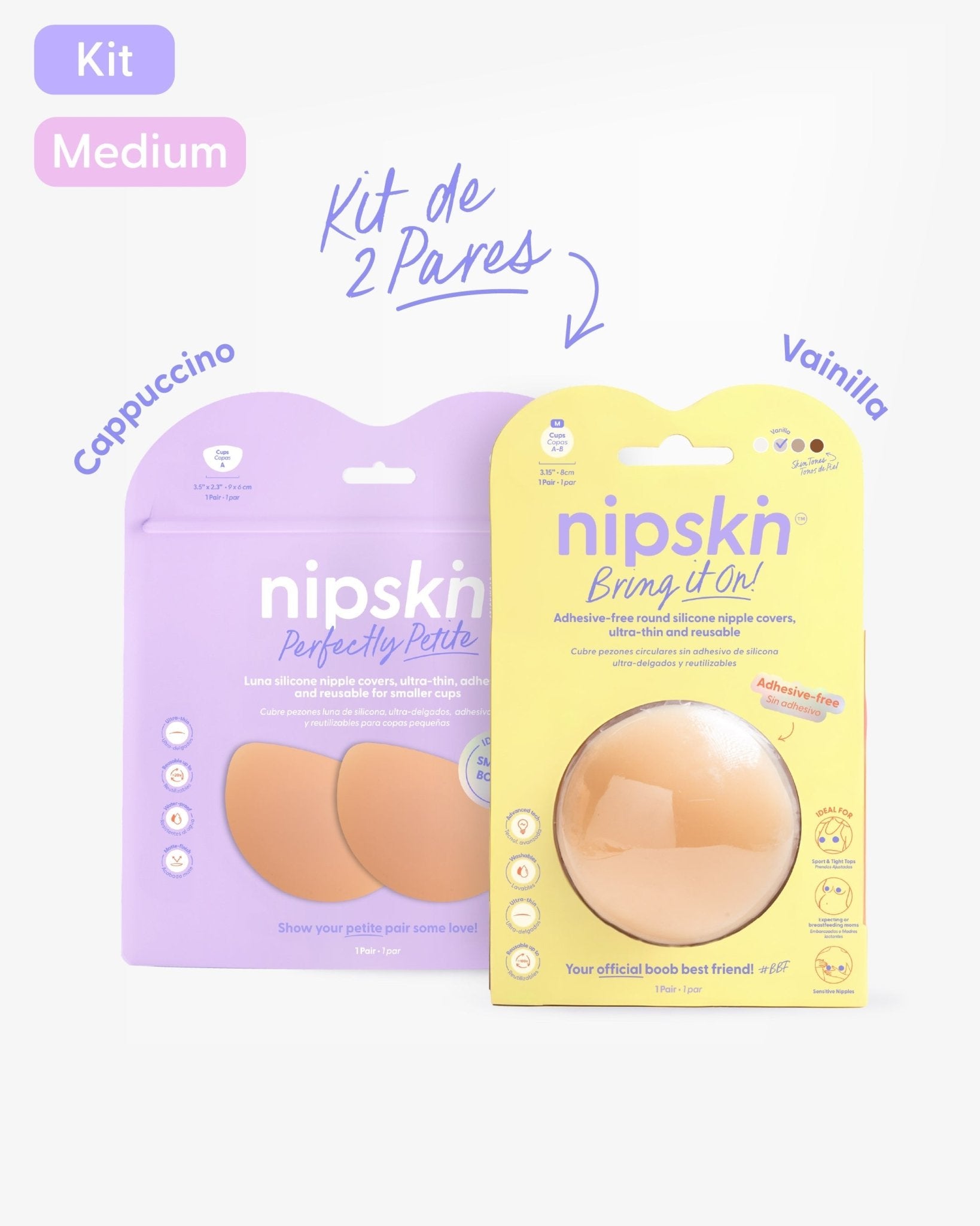 Kit Cubre pezones Sin Adhesivo + Cubre pezones Senos Pequeños | Nipskin® - Nipskin Salvador
