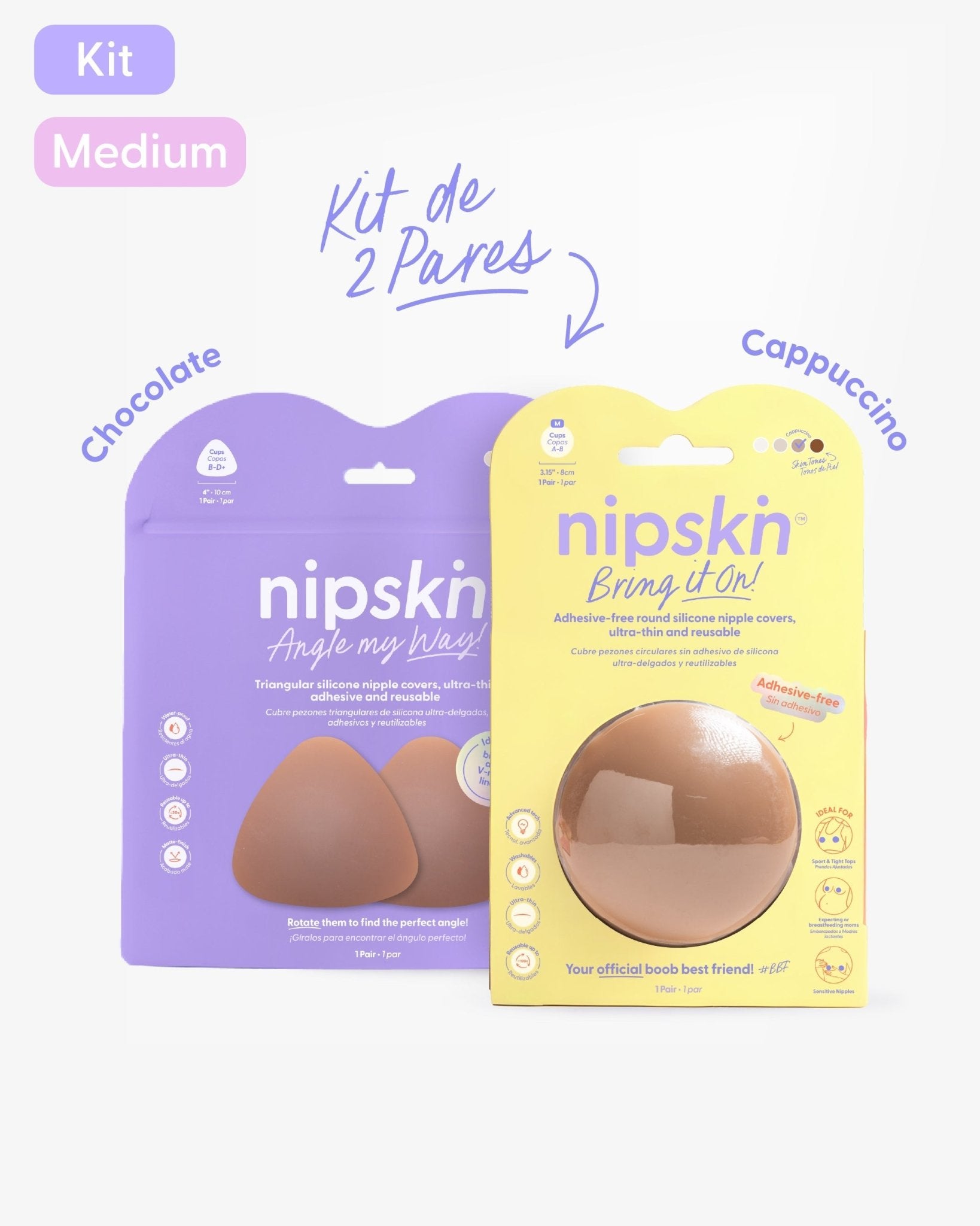 Kit Cubre pezones Sin Adhesivo + Triangular | Nipskin® - Nipskin Salvador