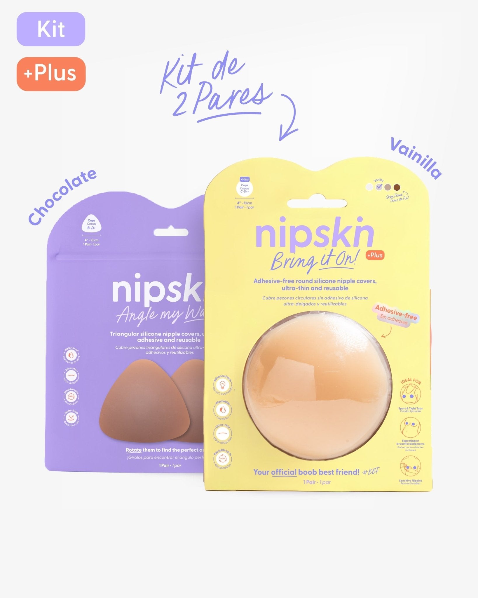Kit Cubre pezones Sin Adhesivo + Triangular | Nipskin® - Nipskin Salvador