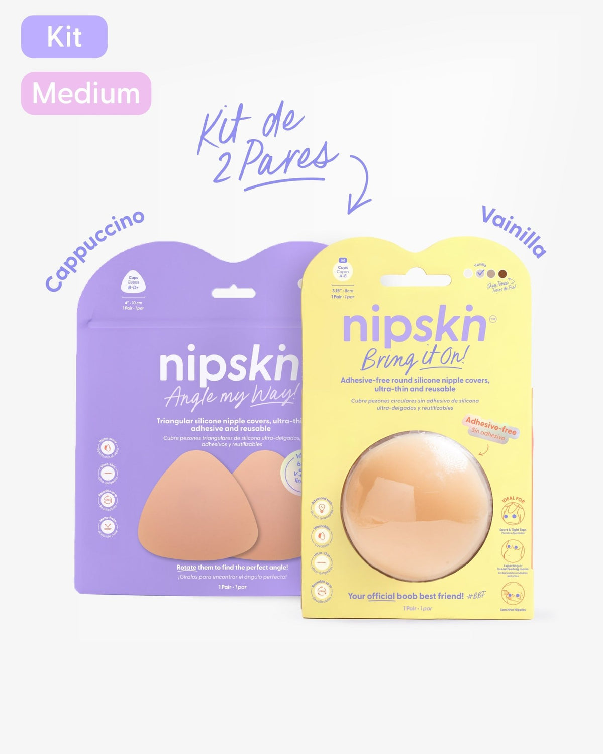 Kit Cubre pezones Sin Adhesivo + Triangular | Nipskin® - Nipskin Salvador