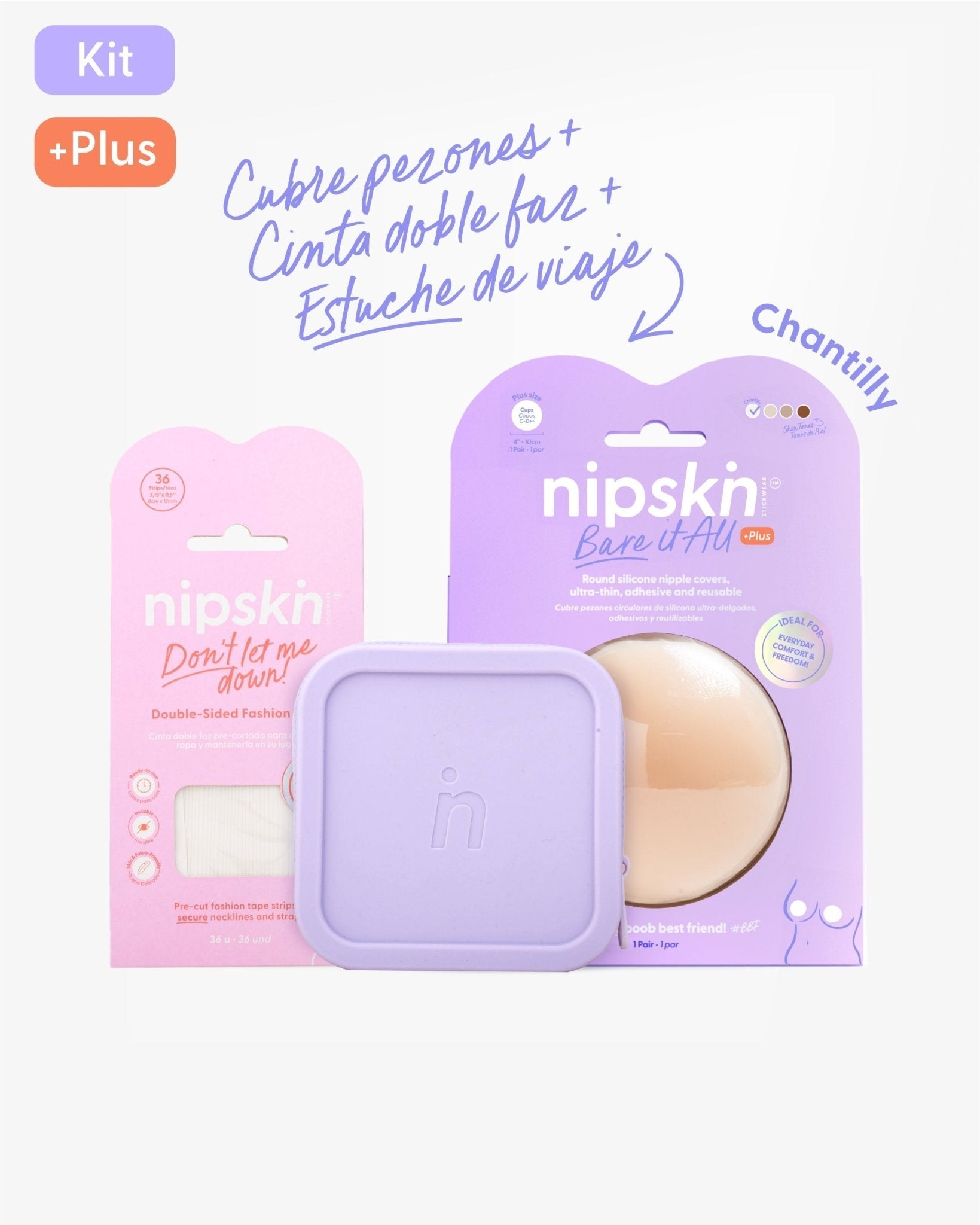 Kit de Cubre pezón, Cinta para Ropa y Estuche - Nipskin® - Nipskin Salvador