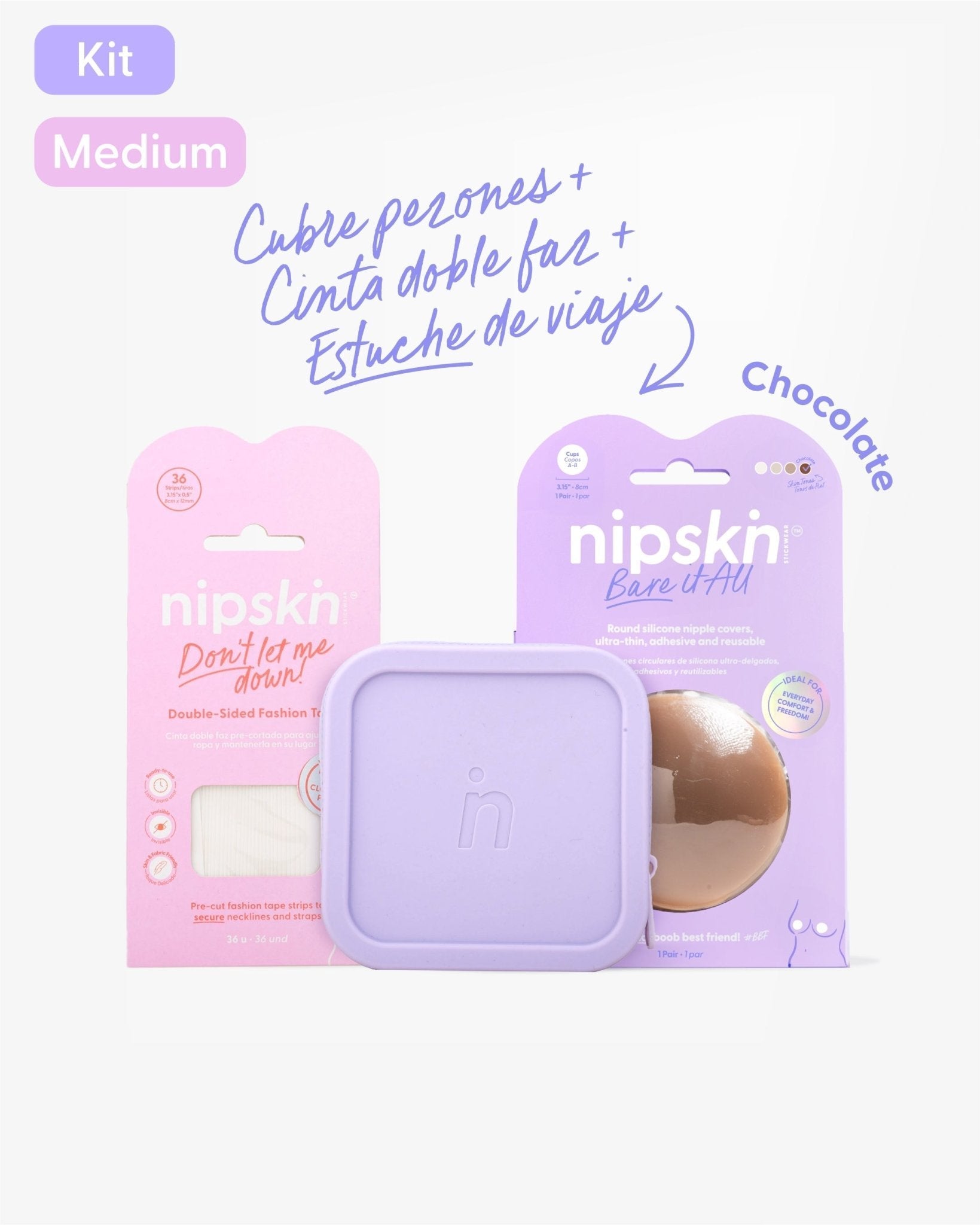 Kit de Cubre pezón, Cinta para Ropa y Estuche - Nipskin® - Nipskin Salvador