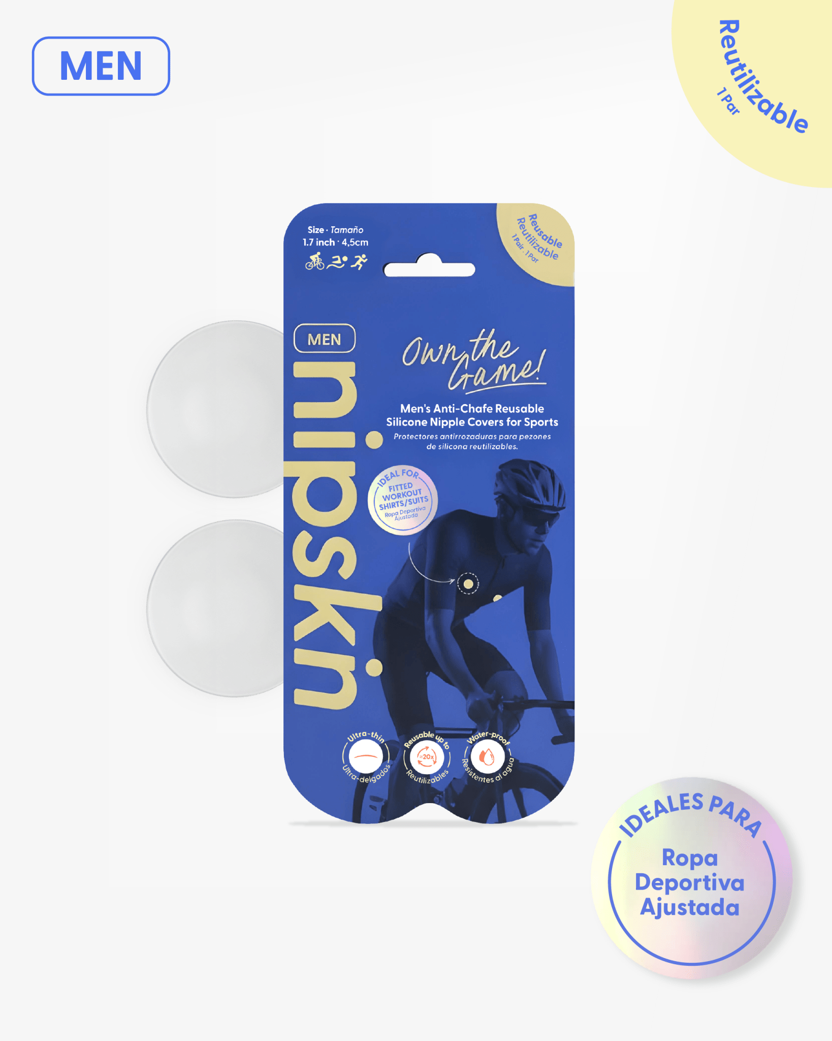 Protector de Pezón Anti - Roce Reutilizable (Silicona Pro), Own the Game - Nipskin® - Nipskin Salvador